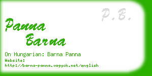 panna barna business card